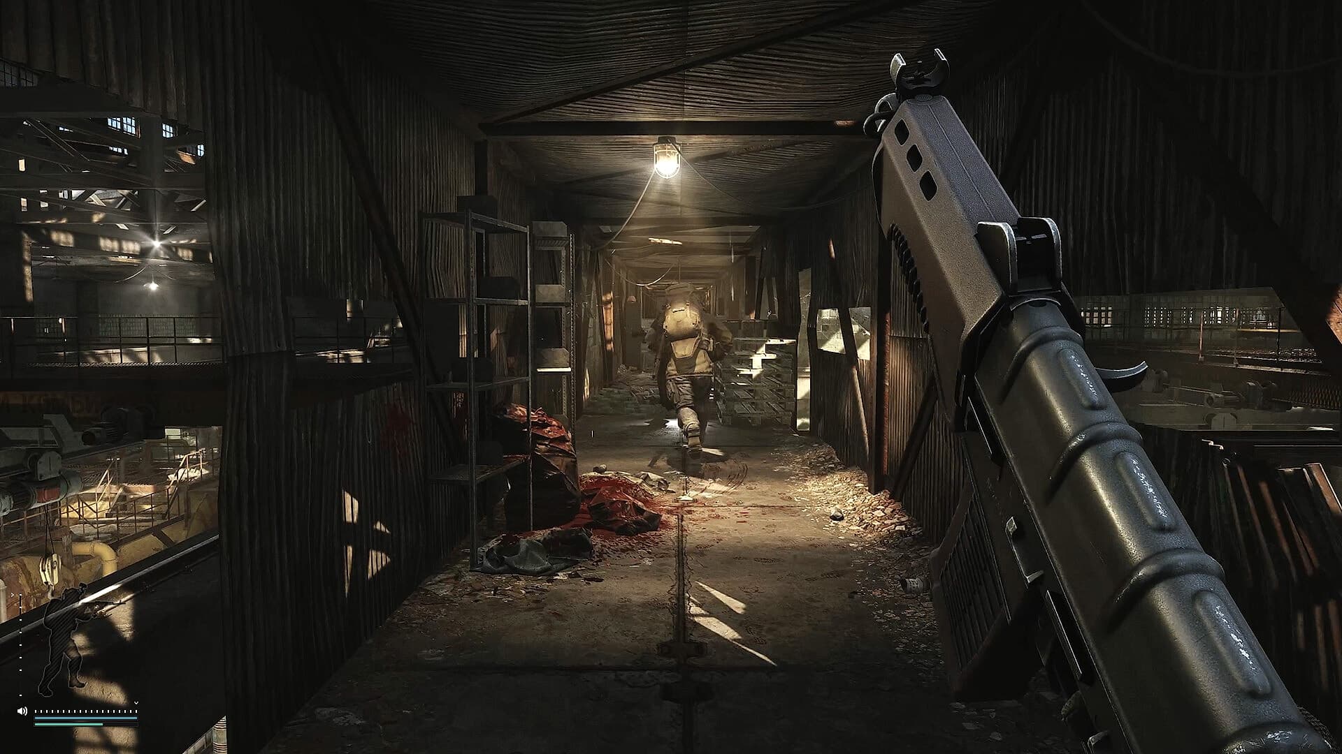 Тот же кадр Escape from Tarkov с умеренно повышенной яркостью и резкостью после обработки PostFX